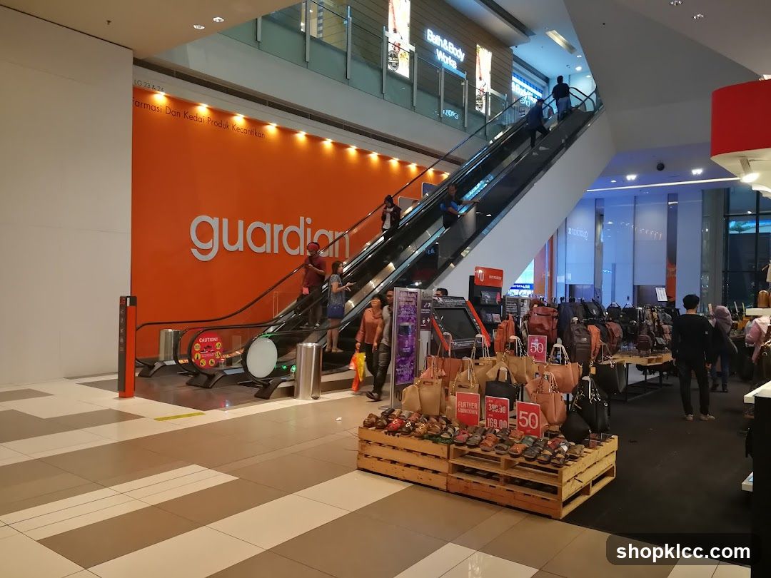 Mall Interior with Escalator and Retail Displays