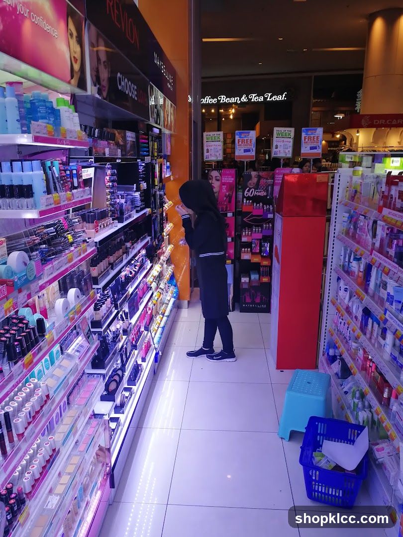 Cosmetics aisle in a store