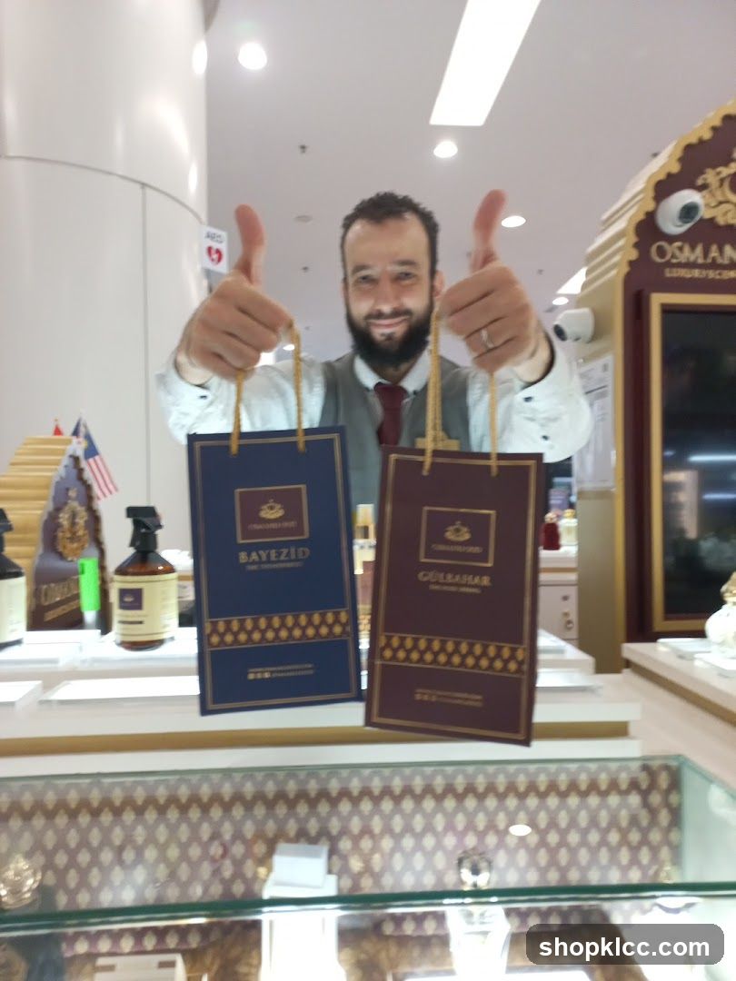 Man holding shopping bags