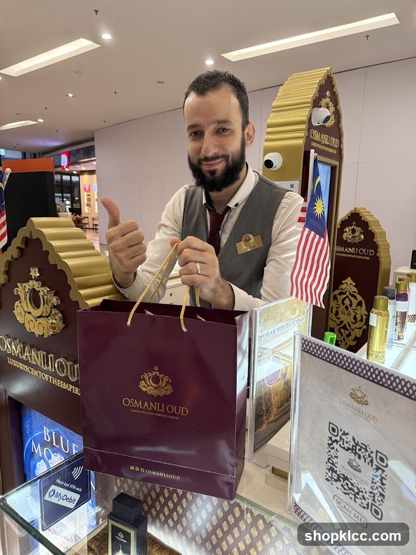 Salesperson with Shopping Bag