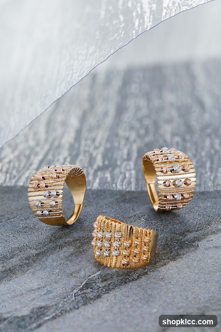 Three gold rings