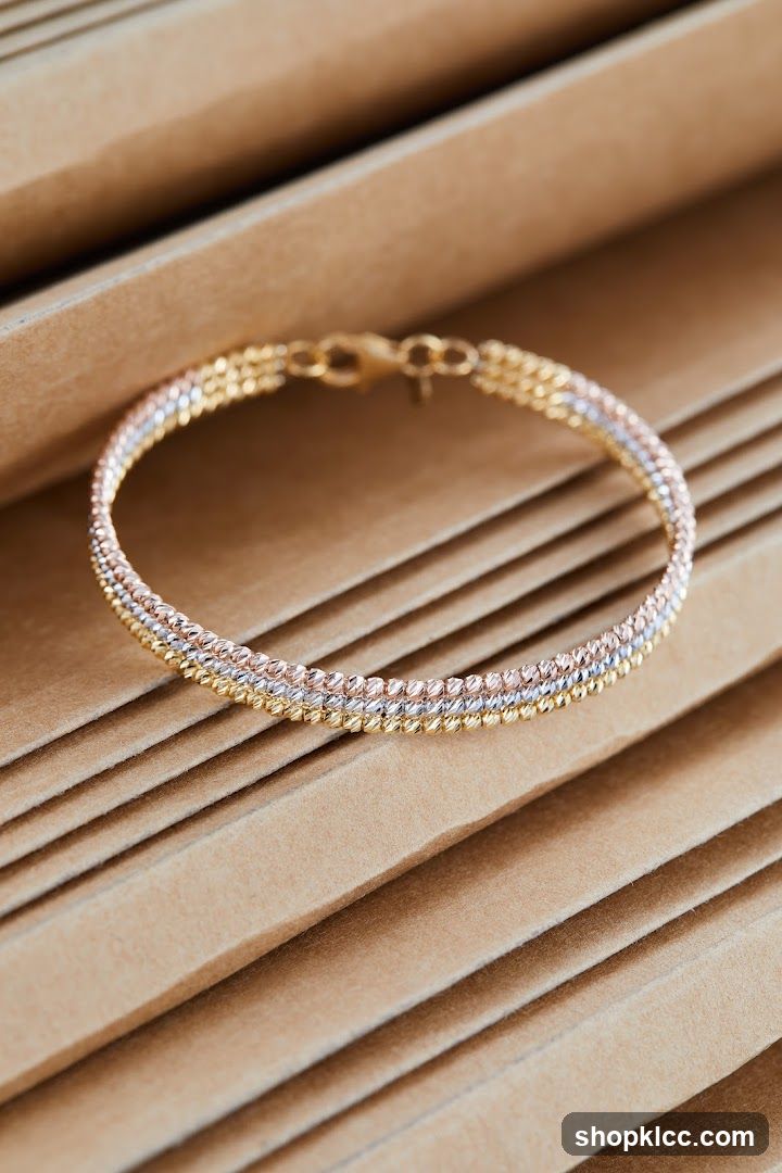 Tri-color gold bracelet