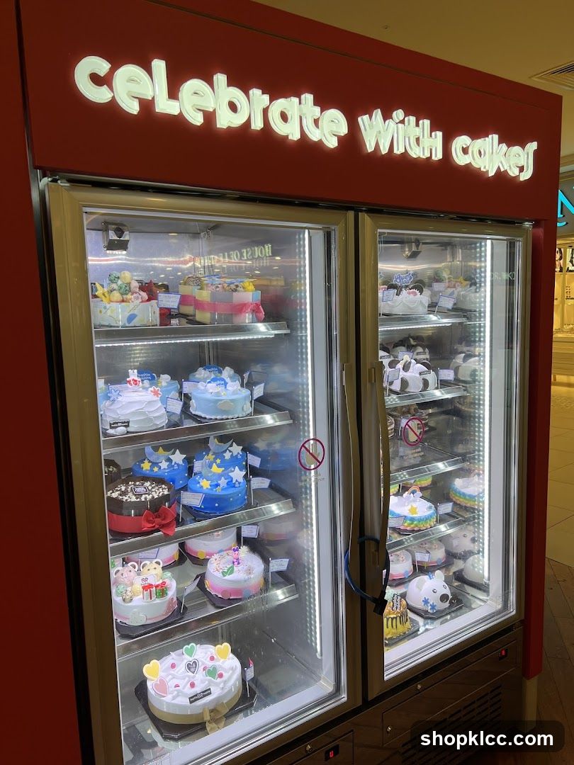 Refrigerated Display Case with Cakes