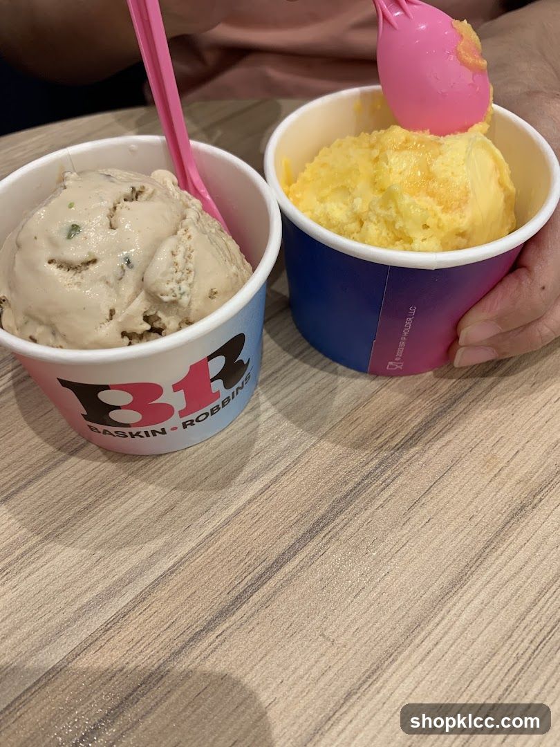 Two cups of ice cream