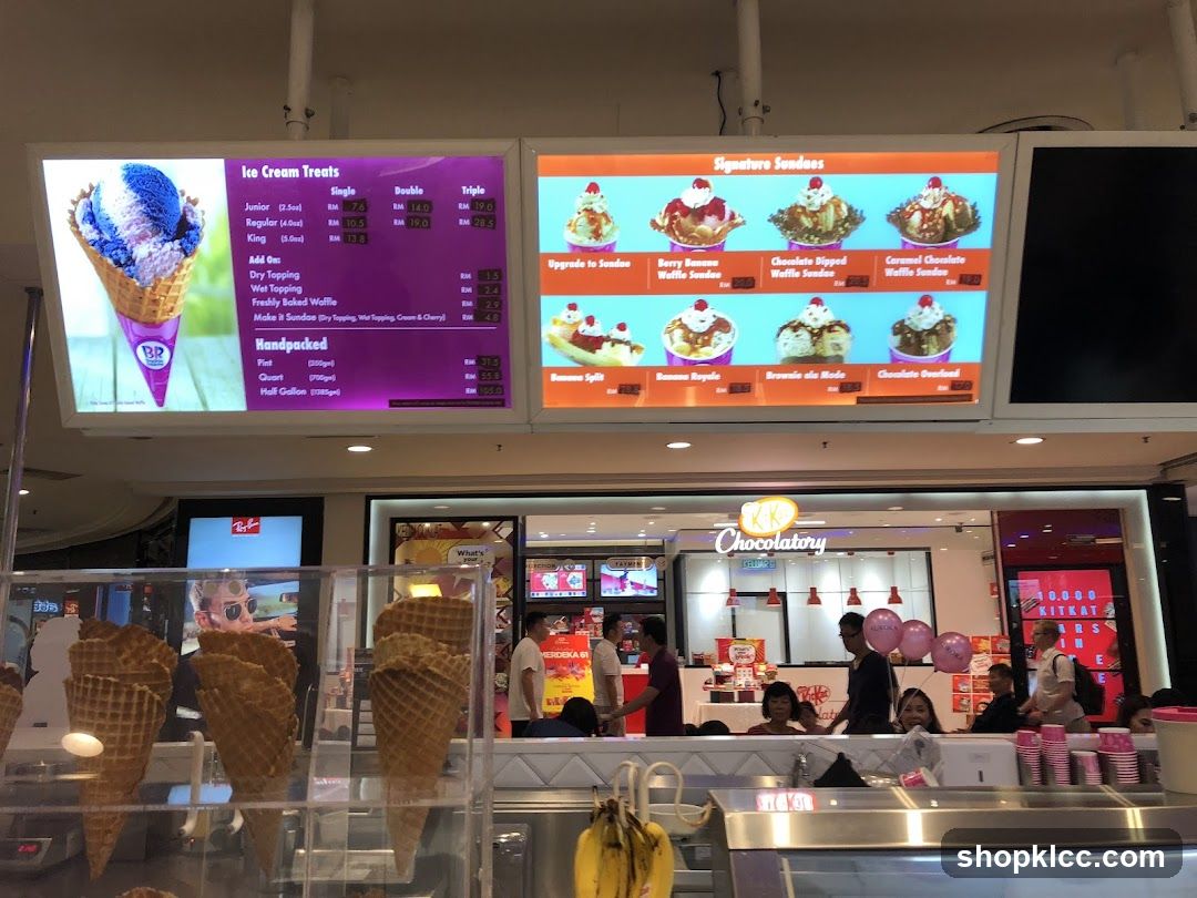 Ice Cream Treats and Signature Sundaes Menu