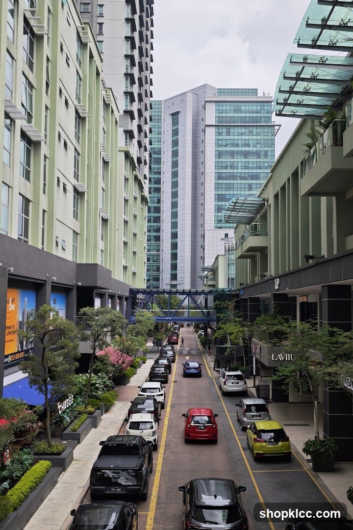 Urban Street View with Buildings and Cars