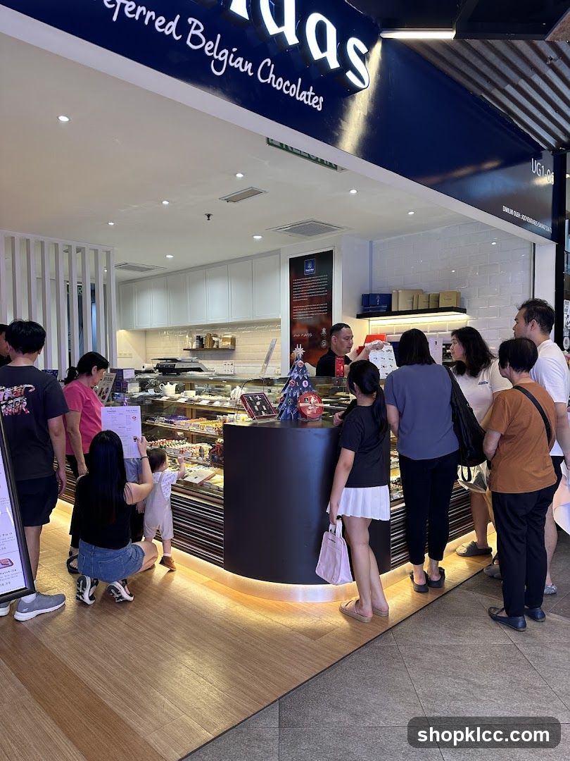 Chocolate Shop Interior with Customers