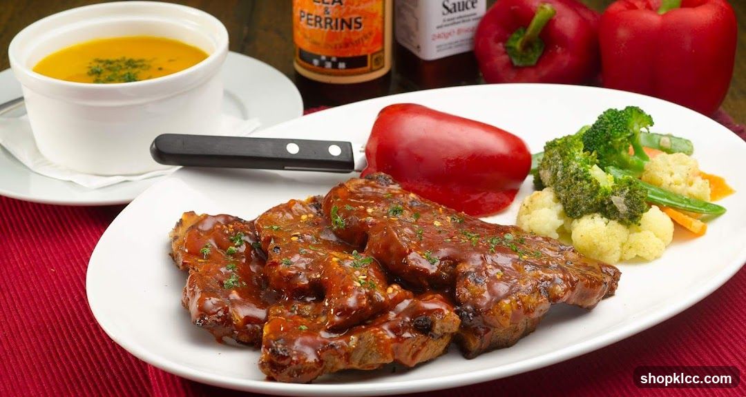 BBQ Meat with Vegetables and Soup