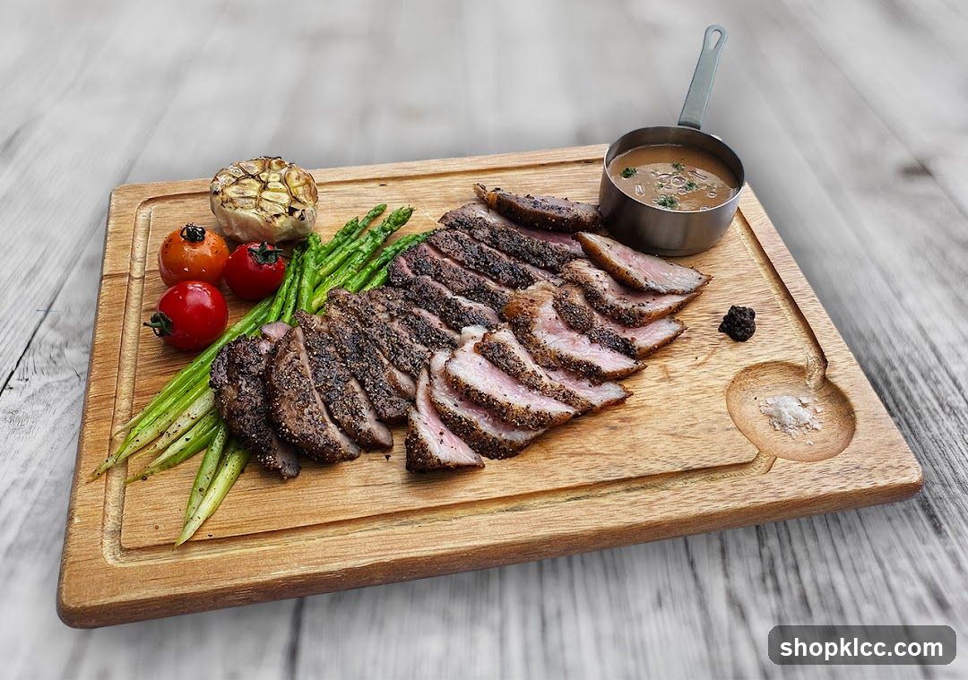 Sliced Steak with Asparagus and Sauce