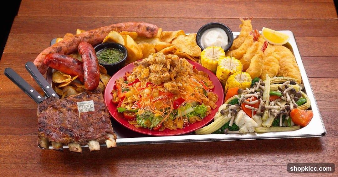 BBQ Platter with Sausages, Ribs and Fried Fish