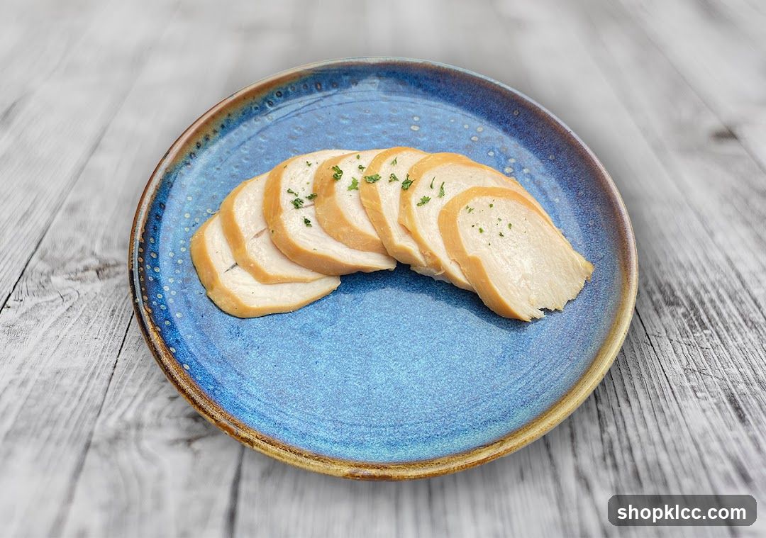 Sliced Meat on Blue Plate
