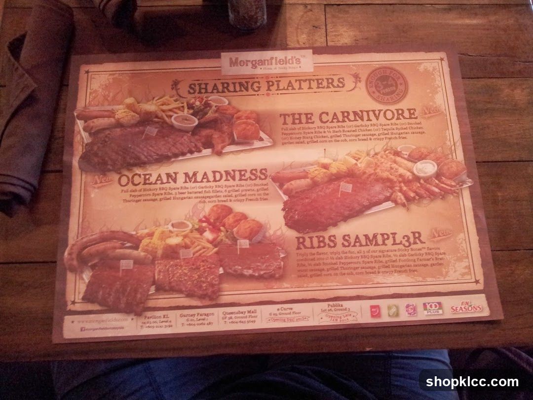 Morganfield's Sharing Platters Menu