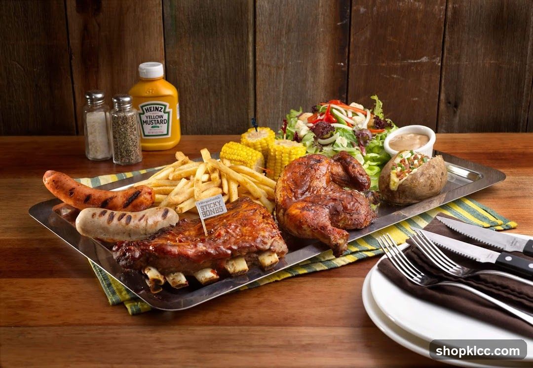 BBQ Platter with Sides and Condiments