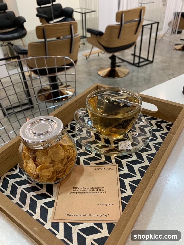 Hair Salon Tray with Tea and Snacks