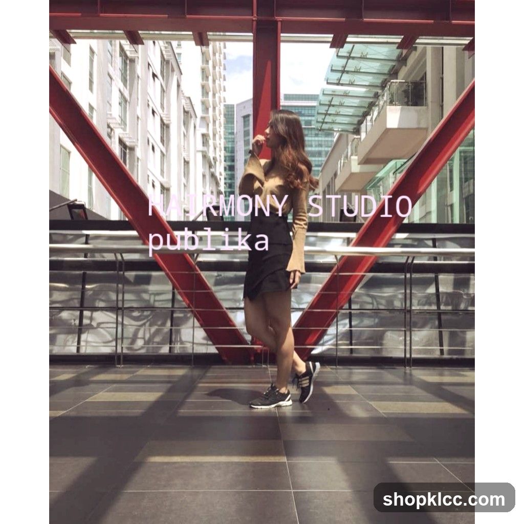 Woman on a modern walkway