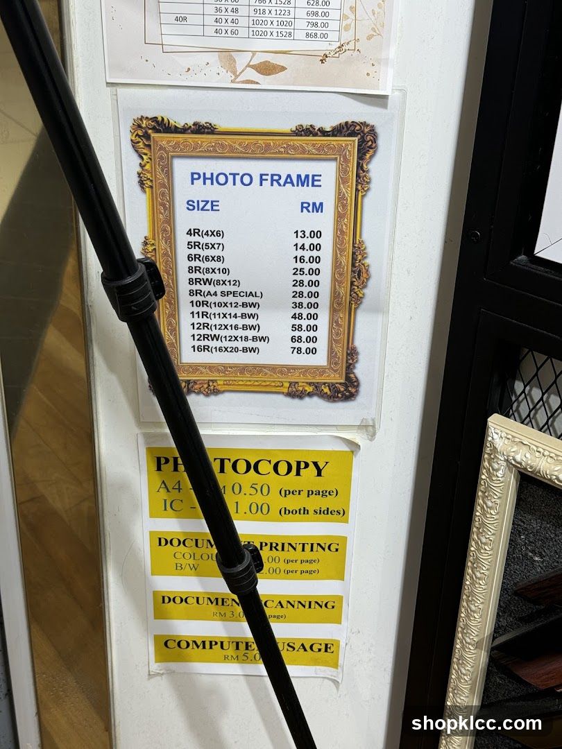 Photo Frame and Photocopy Services