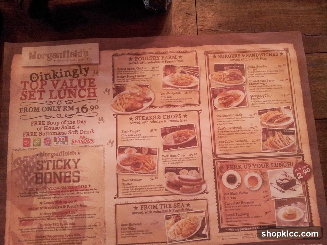 Morganfield's Menu