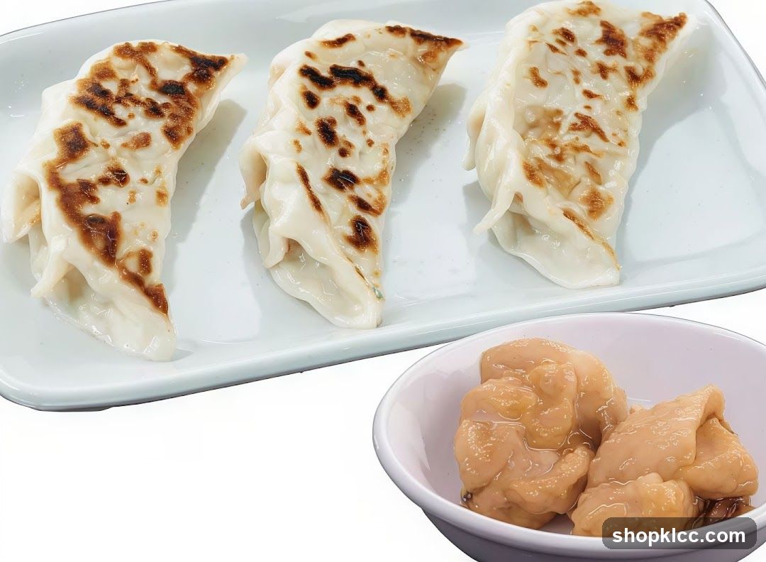 Pan-fried dumplings and side dish