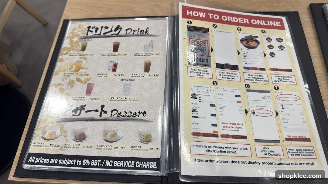 Drink and Dessert Menu