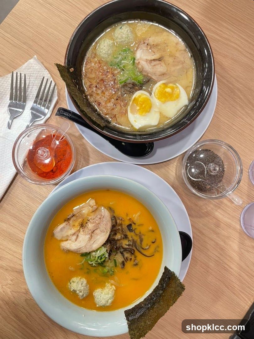 Two bowls of ramen