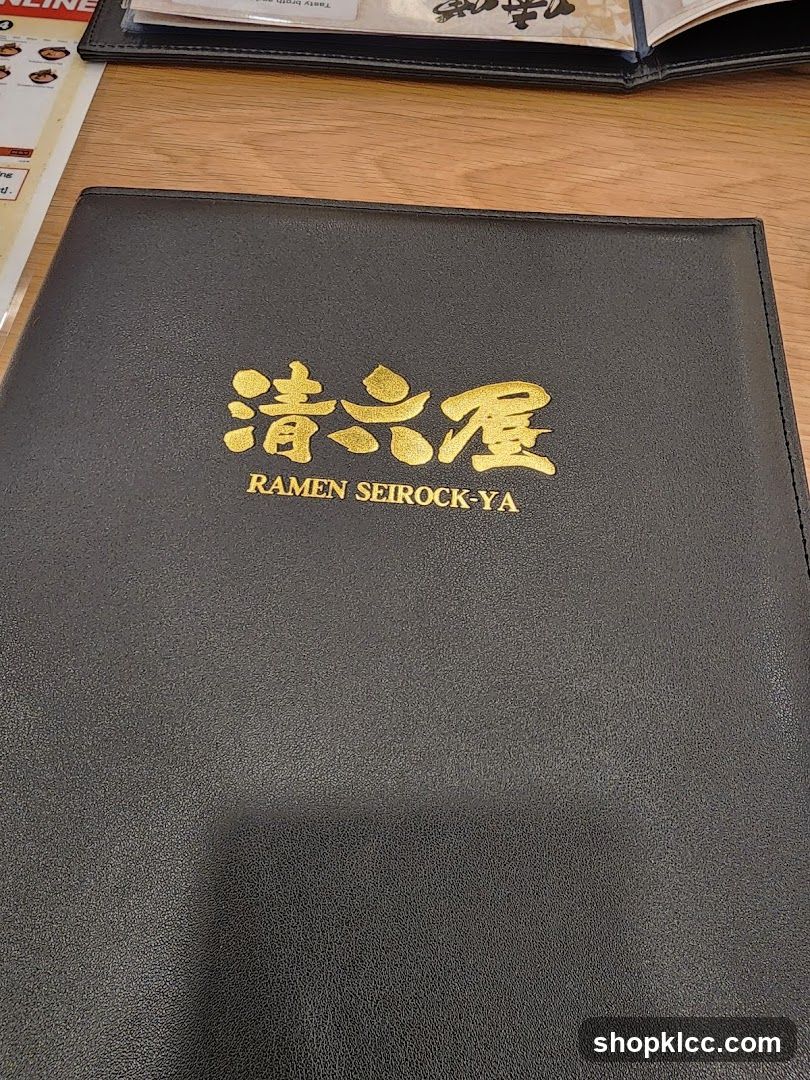 RAMEN SEIROCK-YA Menu