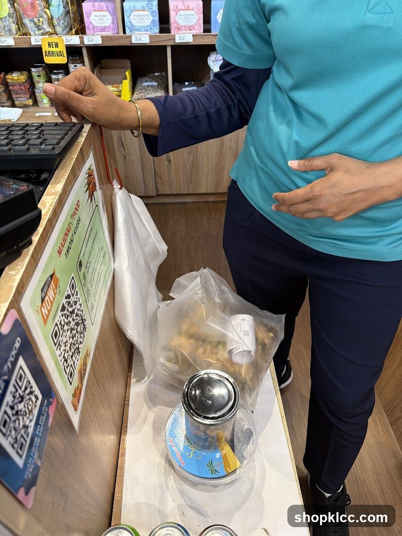 Checkout Counter with Products and Staff
