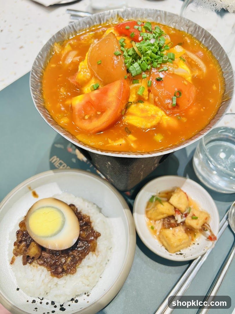 Braised Pork Rice with Egg and Tomato Egg Dish