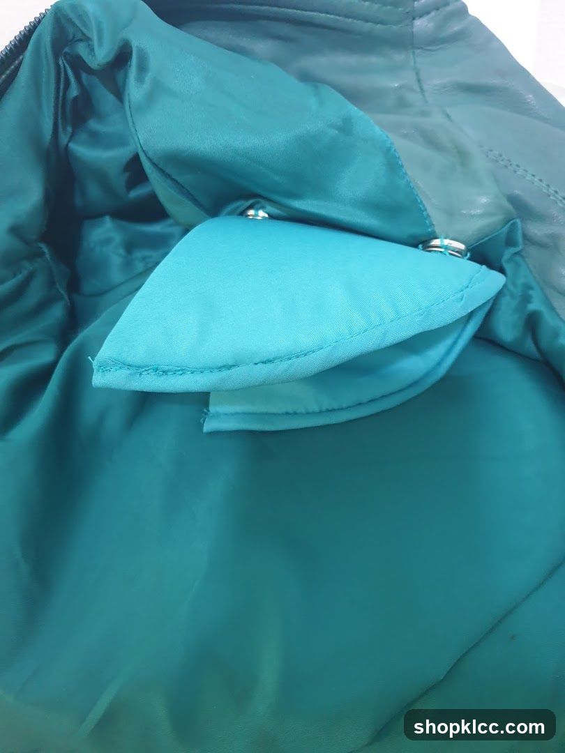 Inside of a Teal Jacket