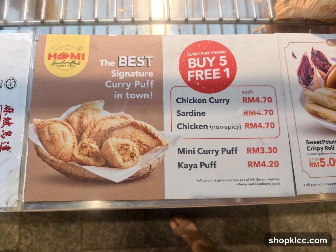 HOMI Curry Puff Menu