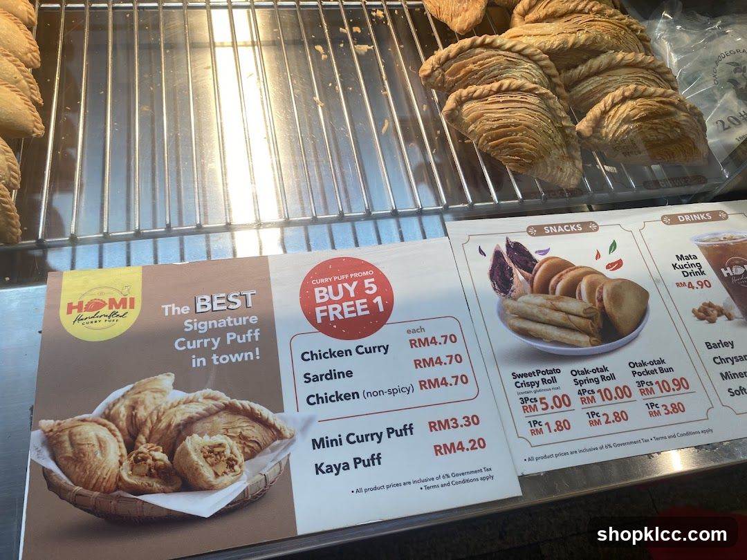 Homi Handcrafted Curry Puff Menu