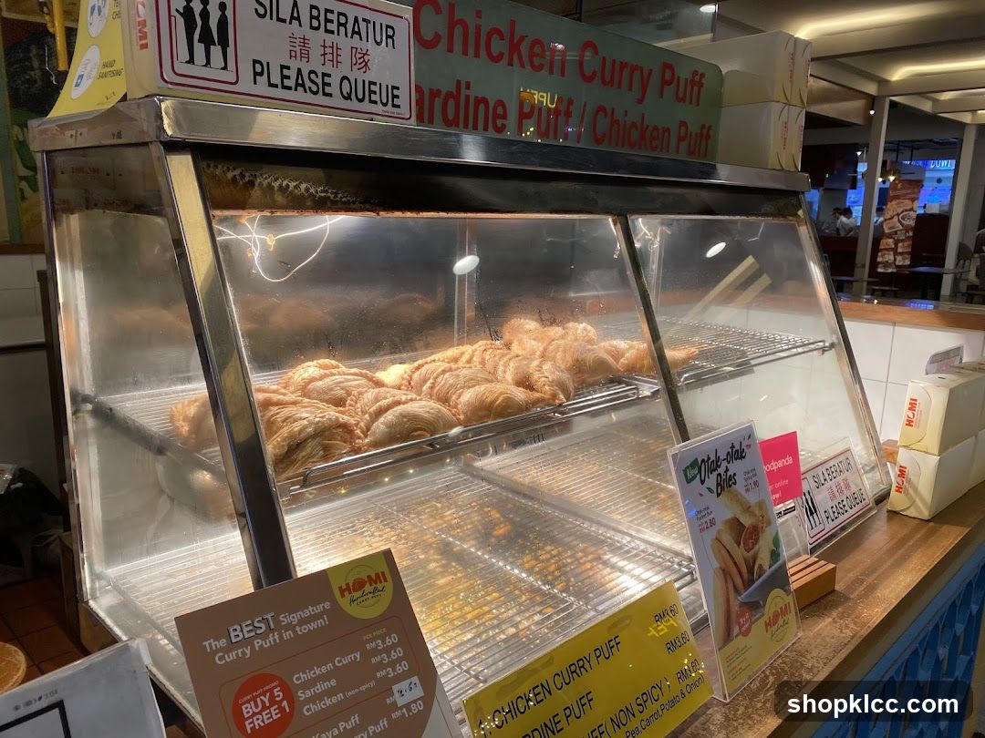 Display Case with Curry Puffs