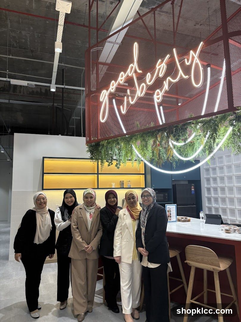 Group Poses in Modern Cafe