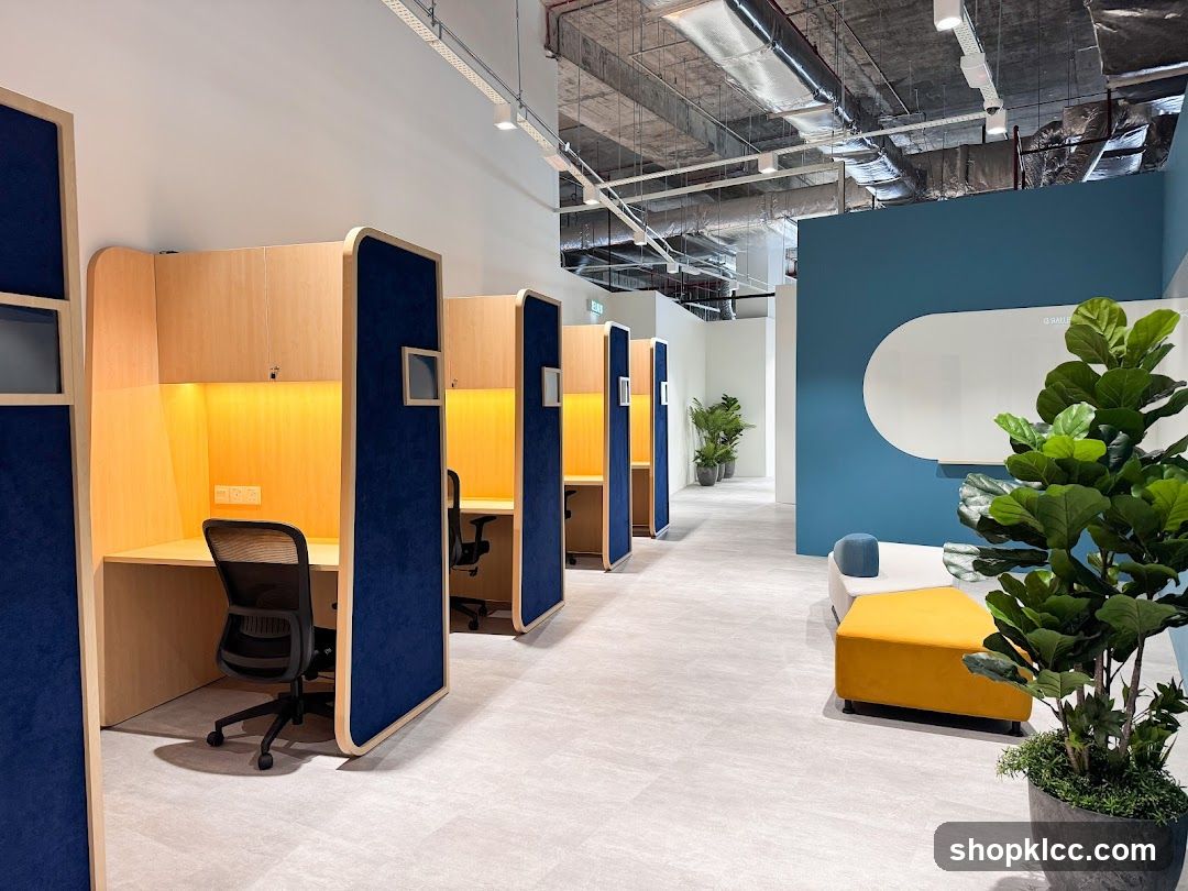 Modern Co-working Space with Study Pods and Lounge Area