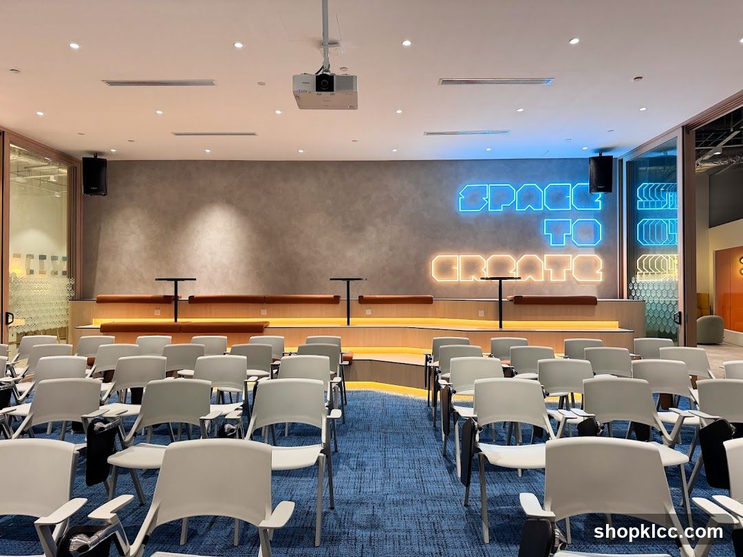 Modern Meeting Room with Neon Signage