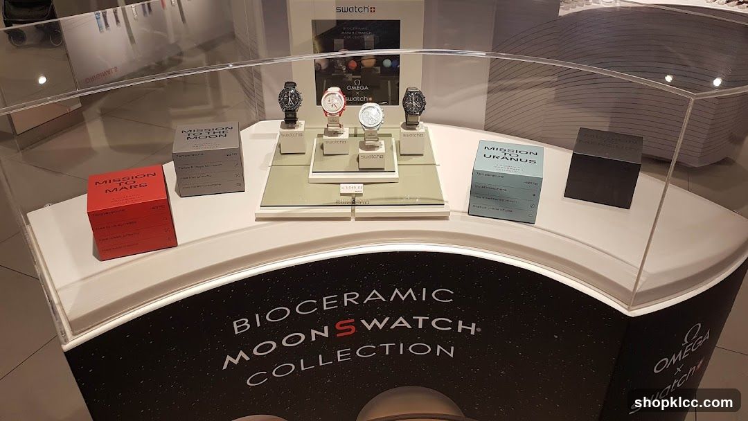 Swatch x Omega Bioceramic MoonSwatch Collection Display