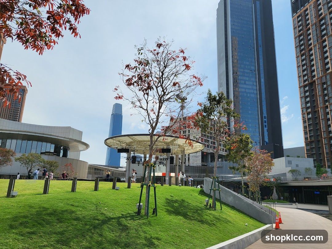 Urban Park Scene with Modern Architecture