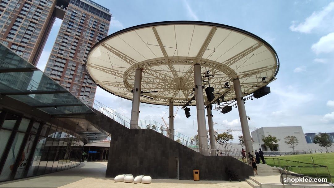 Outdoor Stage Area with Modern Architecture