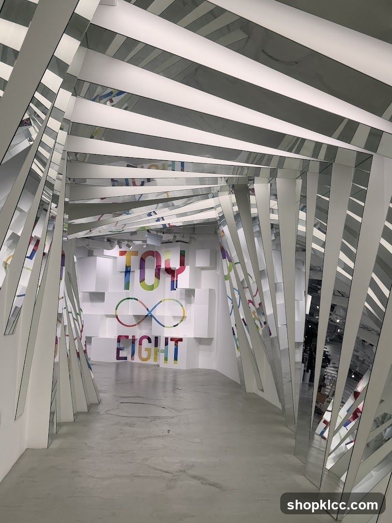 Mirror Hallway with Colorful Text