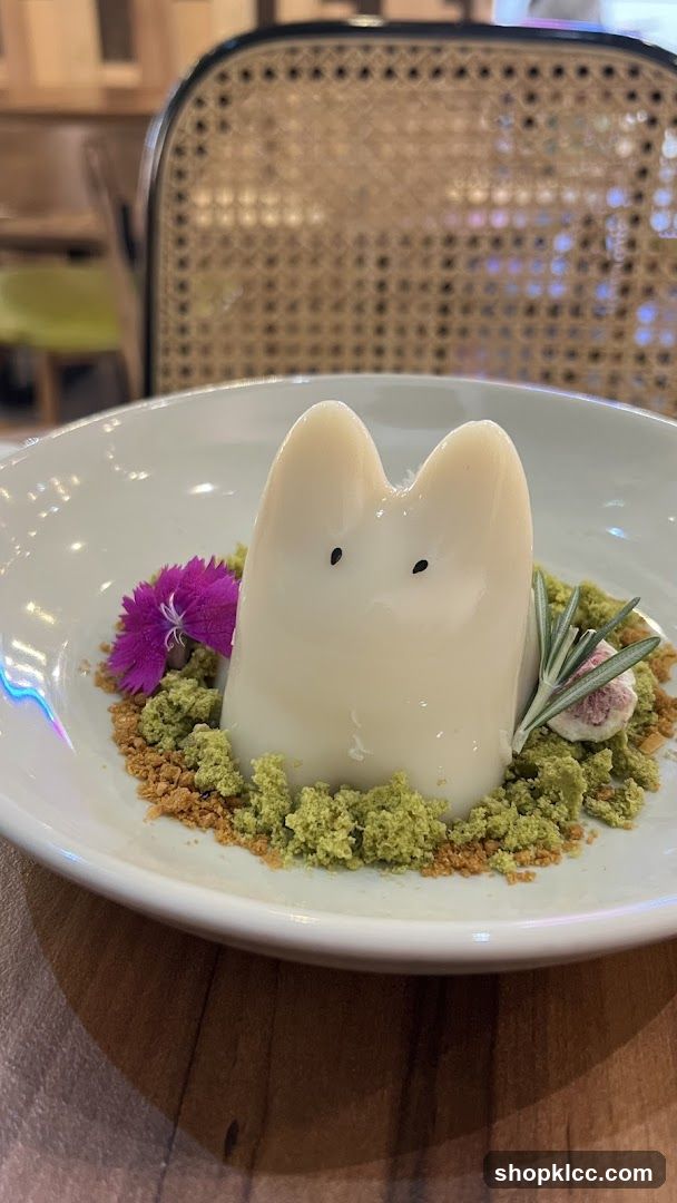 Dessert with Totoro-like character