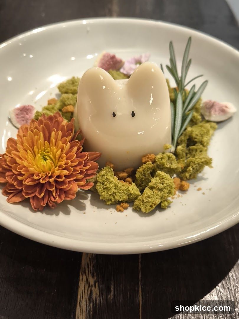 Dessert with a Cat-Shaped Jelly