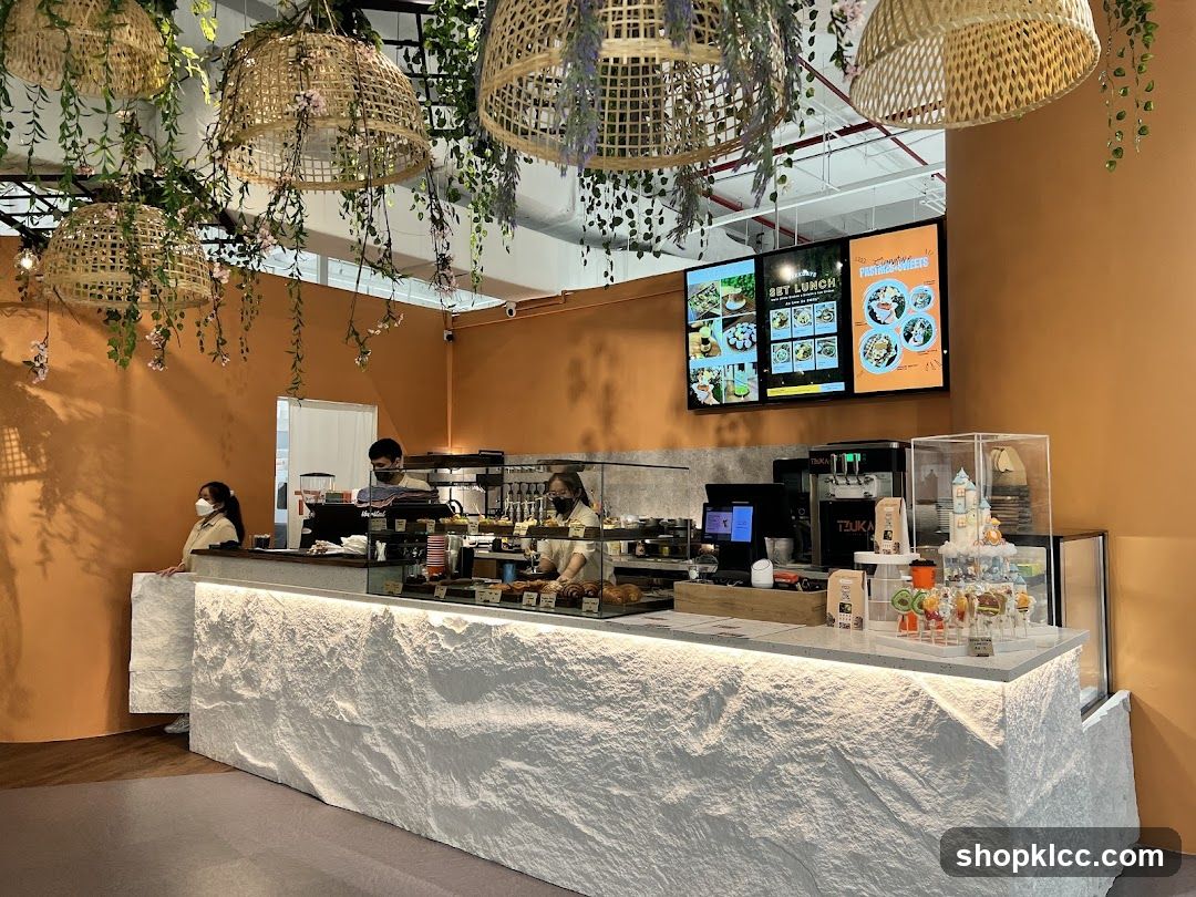 Cafe Counter with Staff and Digital Menu