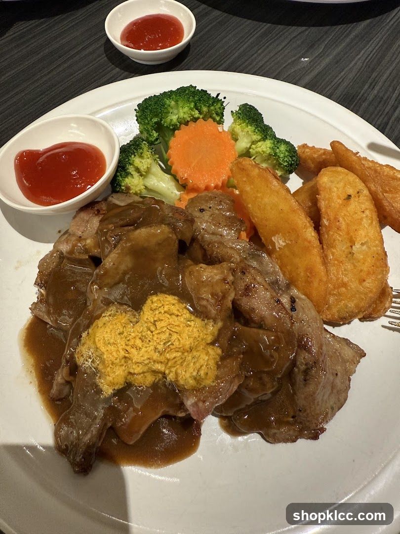 Steak with Fries and Vegetables