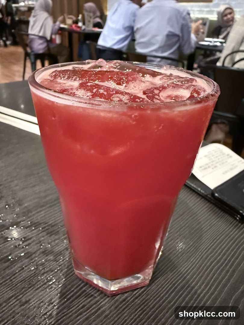 Red Drink with Ice