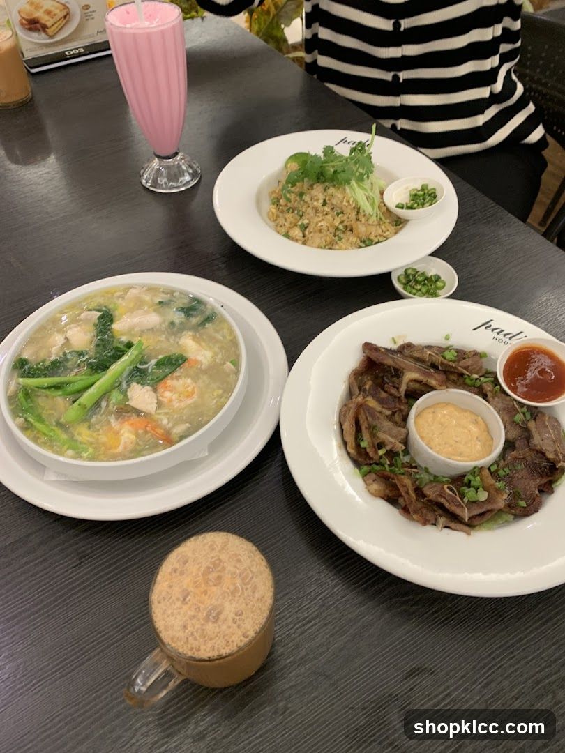 Table with food and drinks