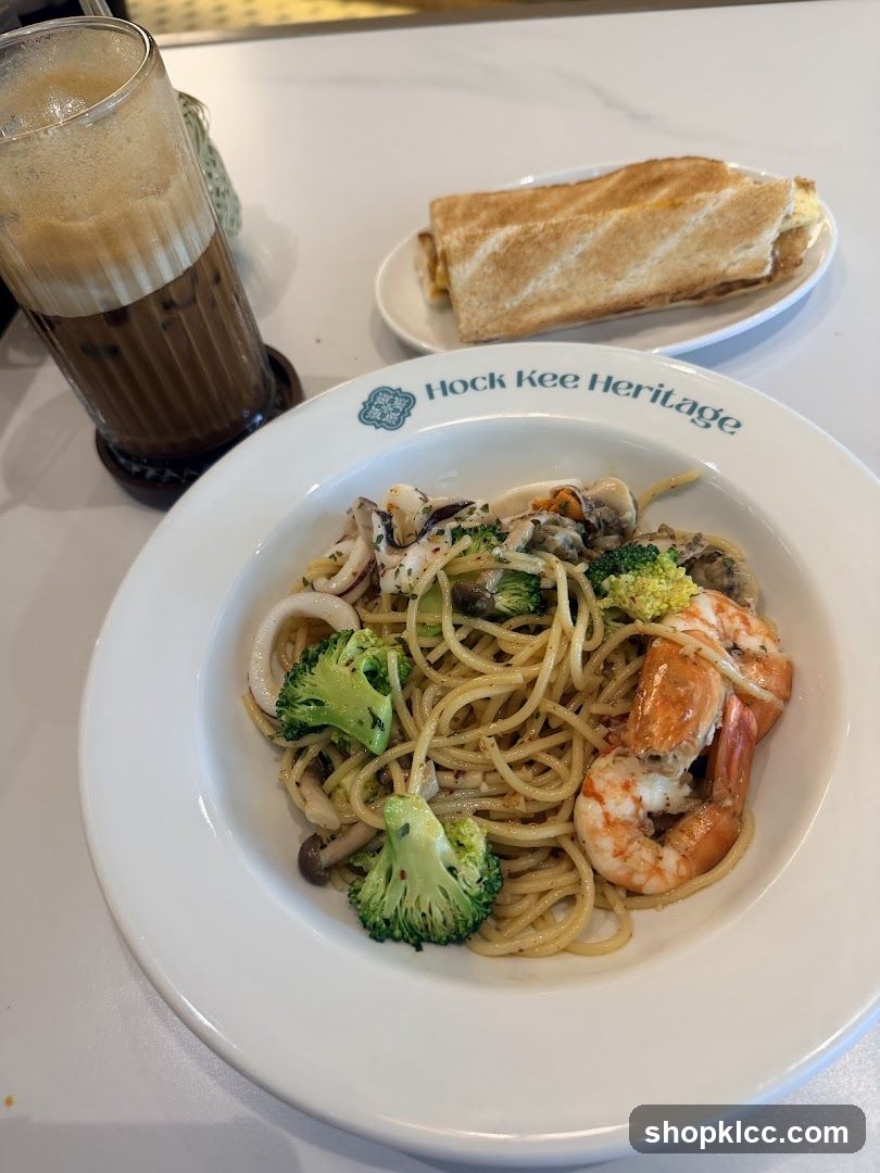 Seafood Pasta and Toast