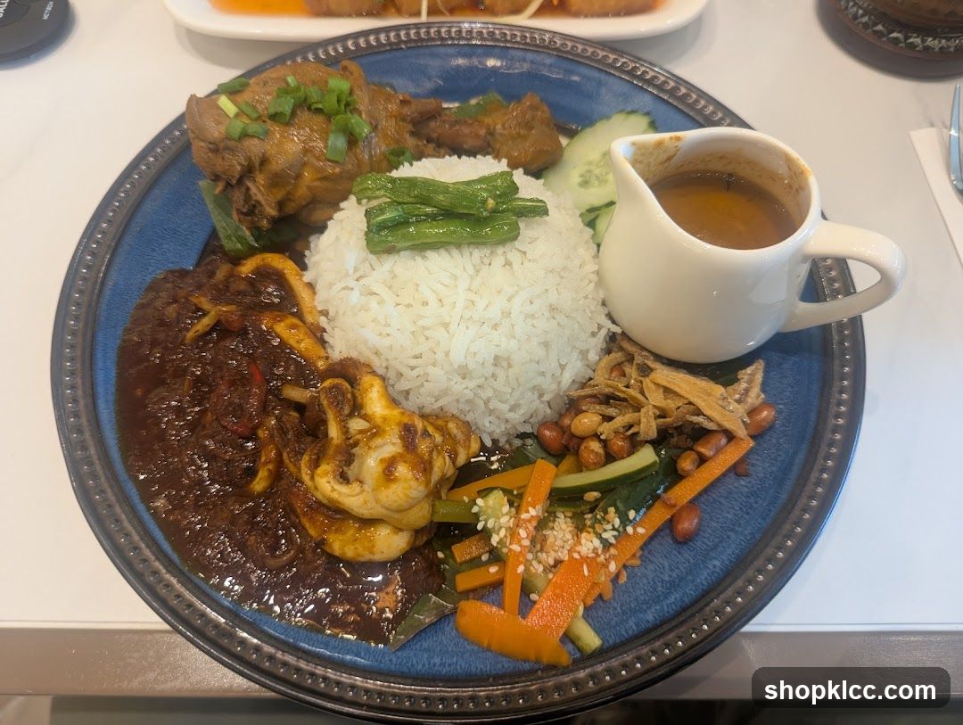 Nasi Lemak with Chicken and Squid