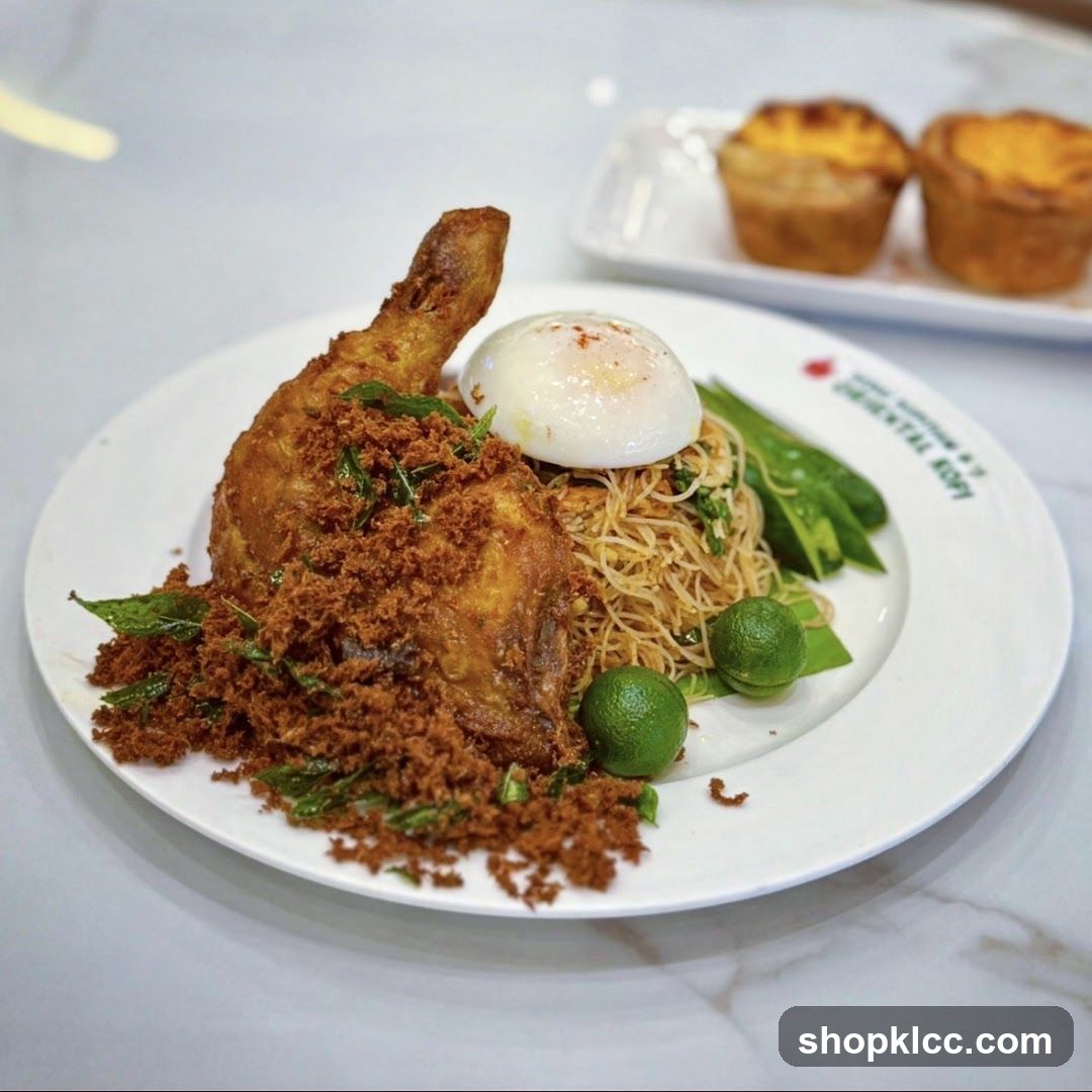 Fried Chicken with Noodles and Egg