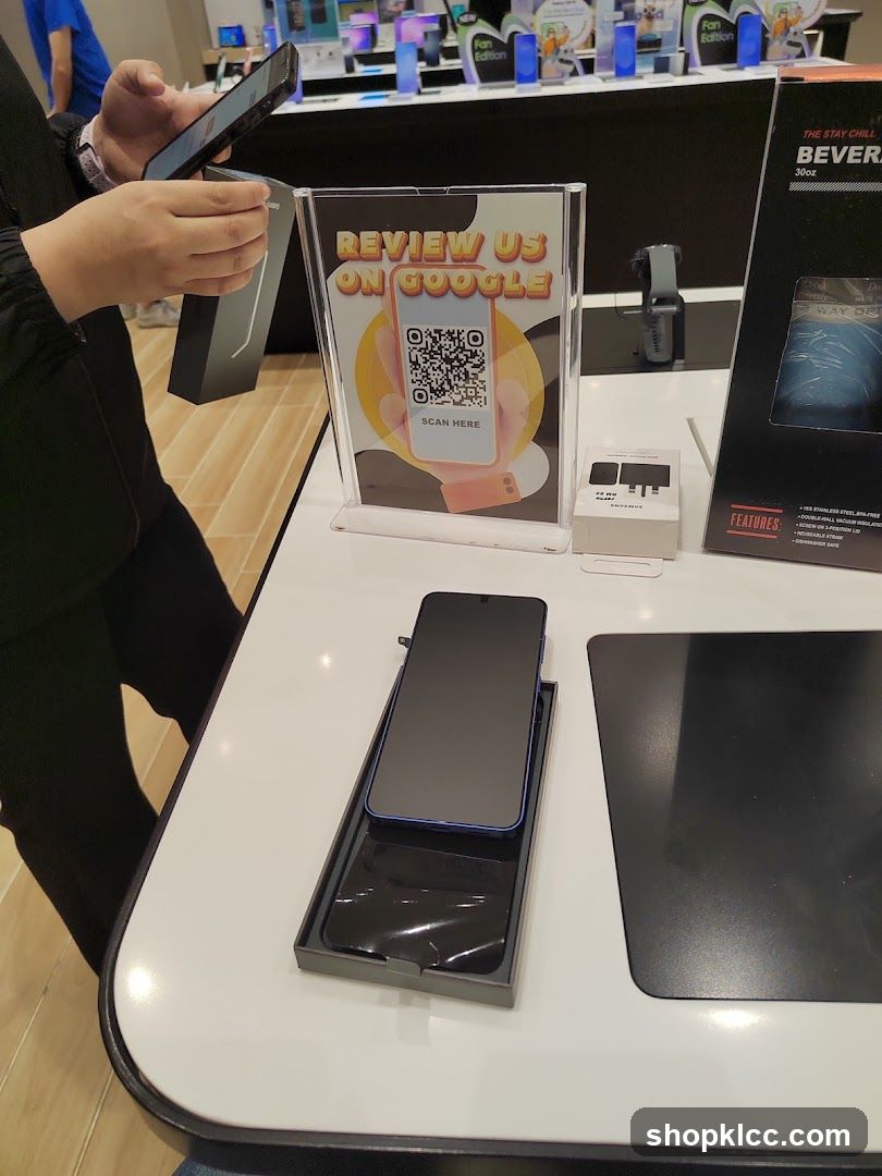 Product Display with Review Sign