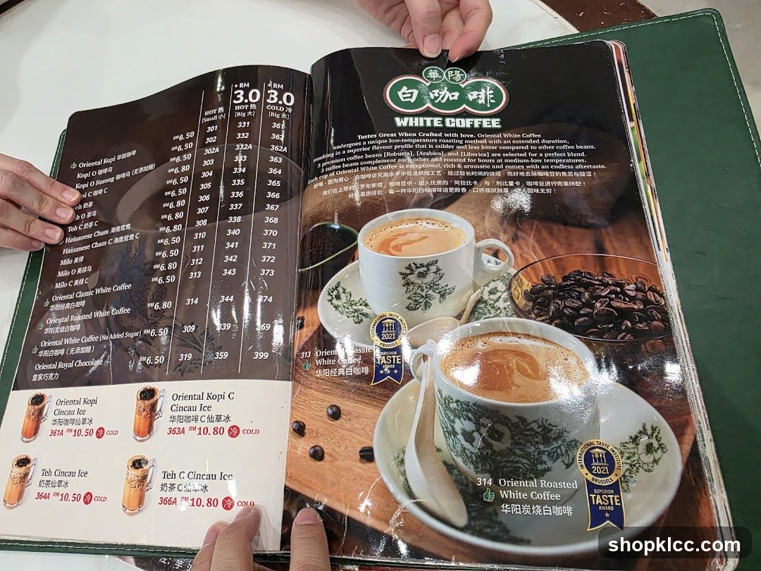 White Coffee Menu