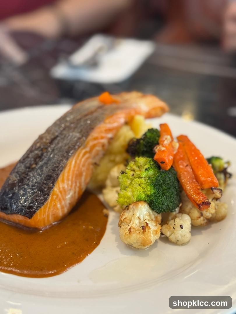 Salmon with Mashed Potatoes and Vegetables